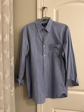 J. Crew Light Blue and White Pinstripe Dress Shirt